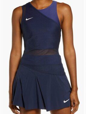 Nike Court Dri-Fit Adv Slam Tennis top+skirt, Obsidian, NWT, see desc for size
